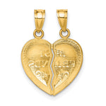 10K BEST FRIENDS Break-A-Part Heart Pendant - Product Photo