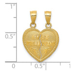 10K BEST FRIENDS Break-A-Part Heart Pendant - Product Photo