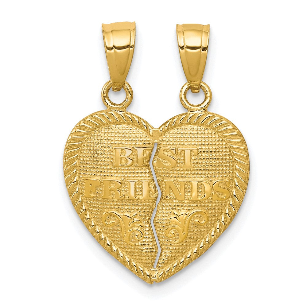 10K BEST FRIENDS Break-A-Part Heart Pendant - Product Photo