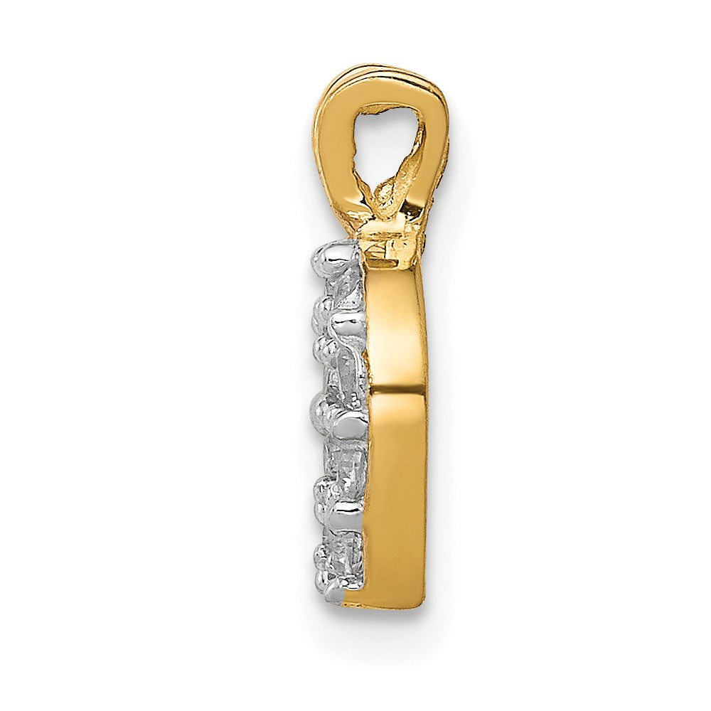 10k Small CZ Horseshoe Charm - Product Photo