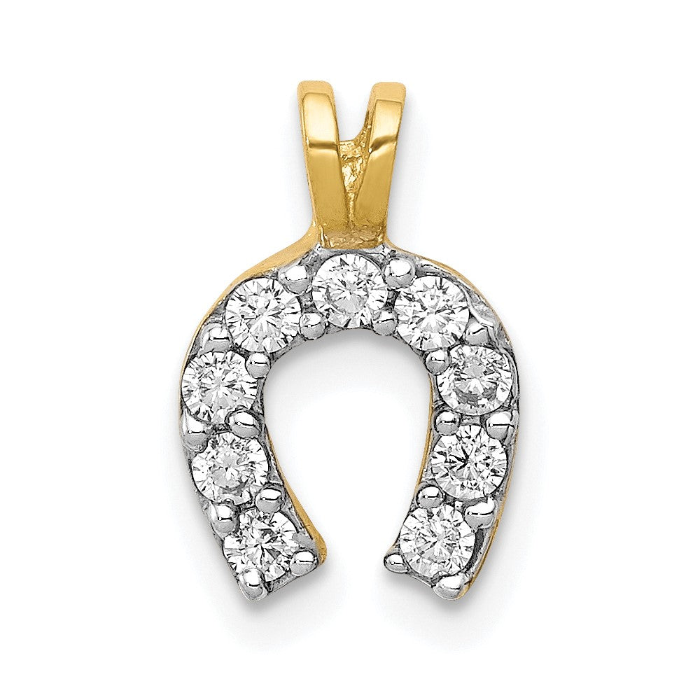10k Small CZ Horseshoe Charm - Product Photo
