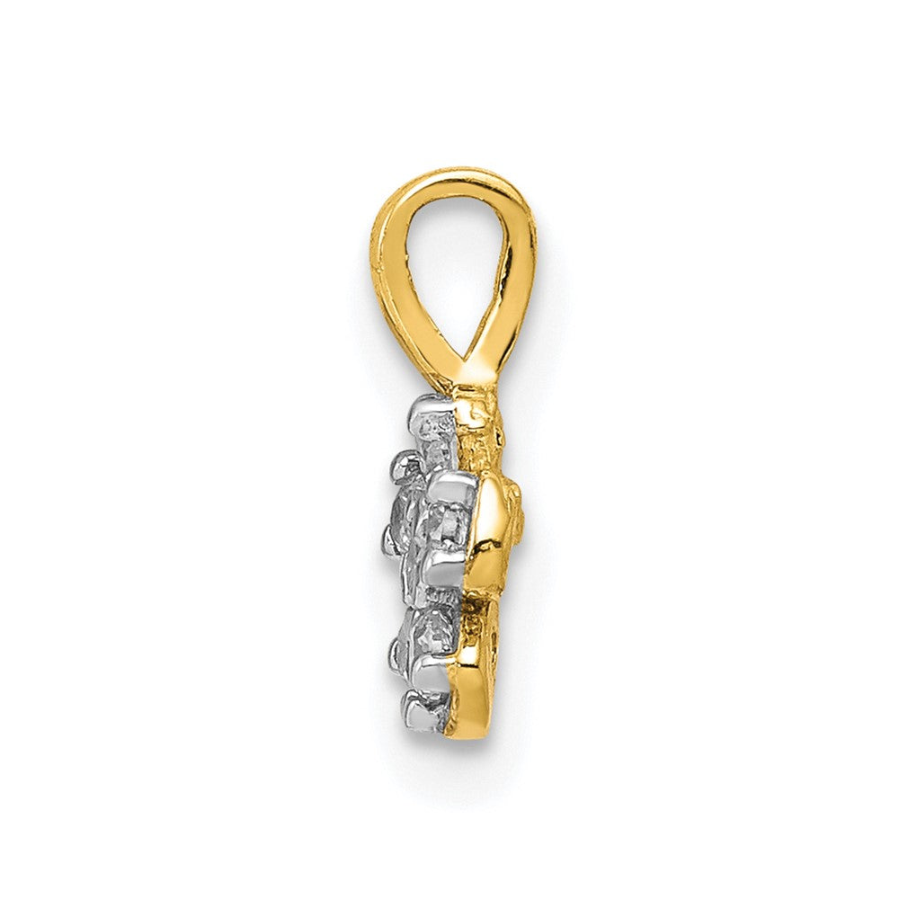 10k Small CZ Flower Charm - Product Photo