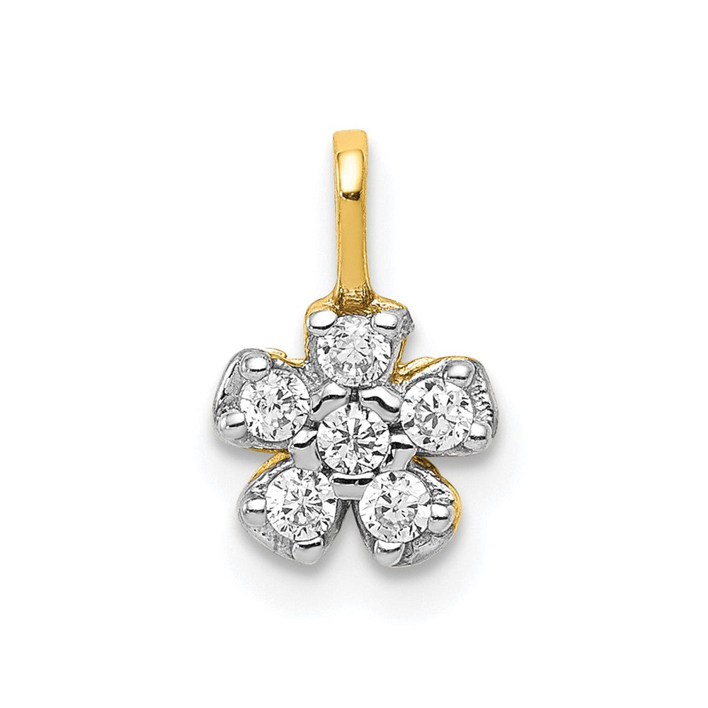 10k Small CZ Flower Charm - Product Photo