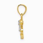 10K Yellow with Rhodium w/ Rhodium CZ Dragonfly Charm - Product Photo