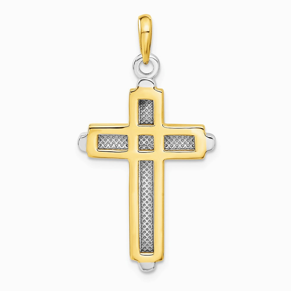 10K / 14K Two-tone Cross Pendant - Product Photo