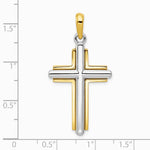 10K / 14K Two-tone Cross Pendant - Product Photo