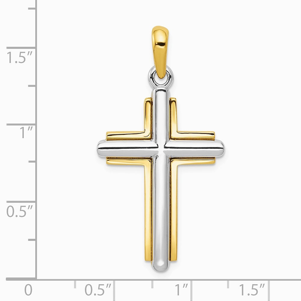 10K / 14K Two-tone Cross Pendant - Product Photo