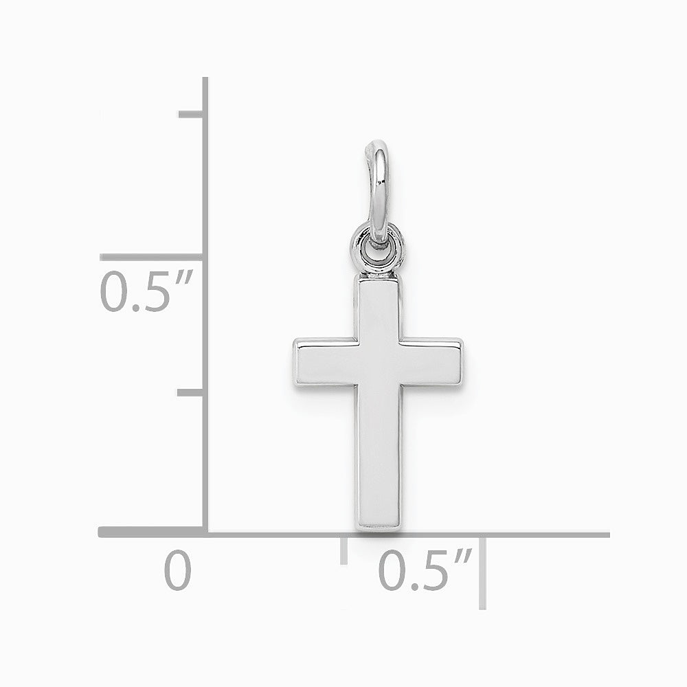 10K / 14K White Gold Cross Charm - Product Photo