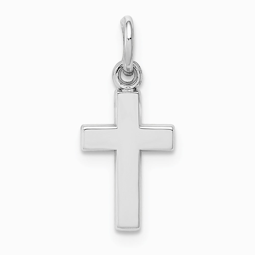 10K / 14K White Gold Cross Charm