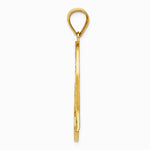 10K / 14K Yellow Gold Satin Diamond-cut Crooked Heart Pendant - Product Photo