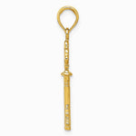 10K / 14K Yellow Gold Polished 3-D Hearts Key Charm - Product Photo