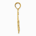 10K / 14K Yellow Gold Polished Christmas Tree and Santa Pendant - Product Photo