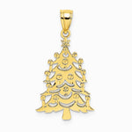 10K / 14K Yellow Gold Polished Christmas Tree Pendant - Product Photo