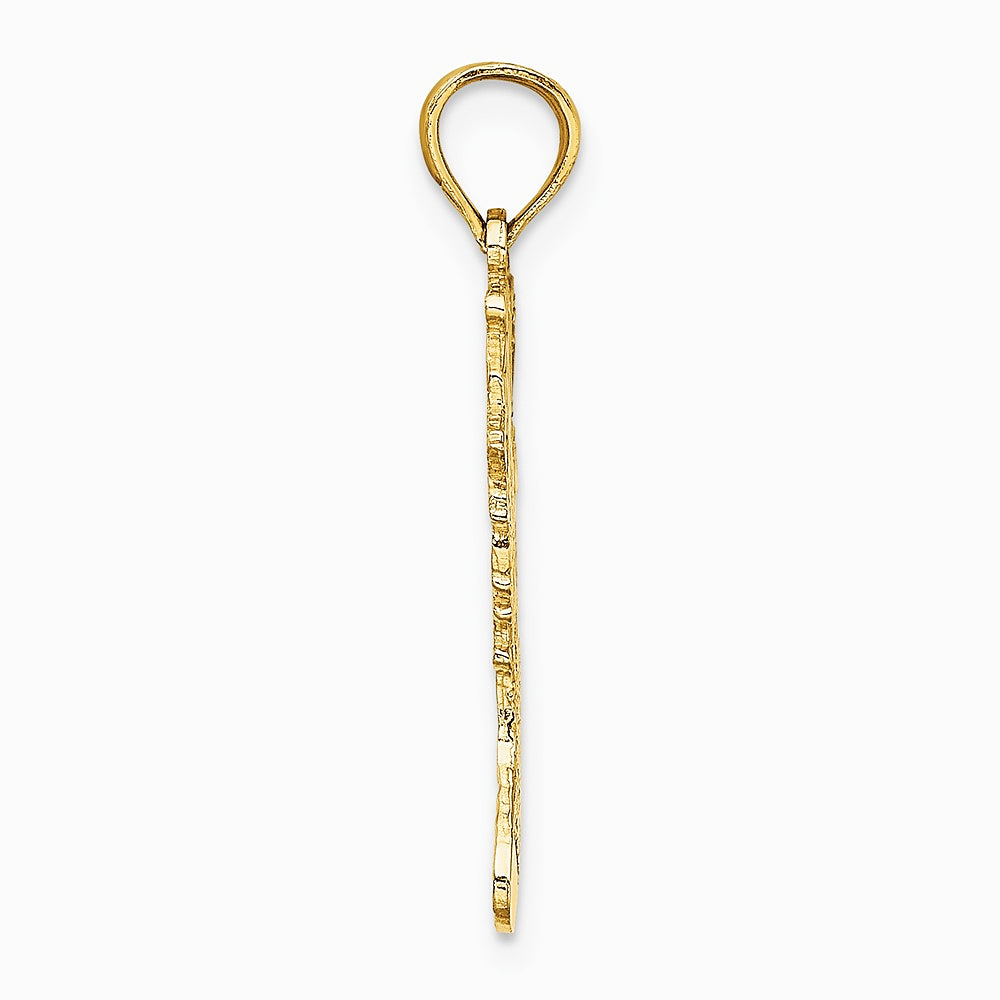 10K / 14K Yellow Gold Polished Christmas Stocking Pendant - Product Photo