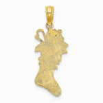 10K / 14K Yellow Gold Polished Christmas Stocking Pendant - Product Photo