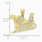 10K / 14K Yellow Gold Polished Sleigh Pendant - Product Photo