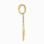 10K / 14K Yellow Gold Polished Flat-Backed Teacher Frame Pendant - Product Photo