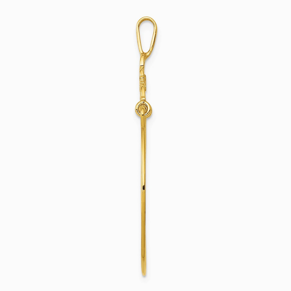 10K / 14K Yellow Gold Polished Filigree Heart Charm Holder - Product Photo