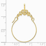 10K / 14K Yellow Gold Polished Filigree Heart Charm Holder - Product Photo