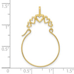 10K / 14K Yellow Gold Polished 5-Heart Charm Holder - Product Photo