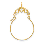 10K / 14K Yellow Gold Polished 5-Heart Charm Holder - Product Photo