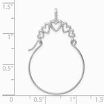 10K / 14K White Gold Polished 5-Heart Charm Holder - Product Photo