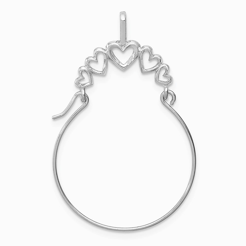 10K / 14K White Gold Polished 5-Heart Charm Holder