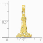 10K / 14K Yellow Gold Lighthouse Pendant - Product Photo