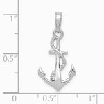10K / 14K White Gold Solid Polished 3-D Anchor Pendant - Product Photo