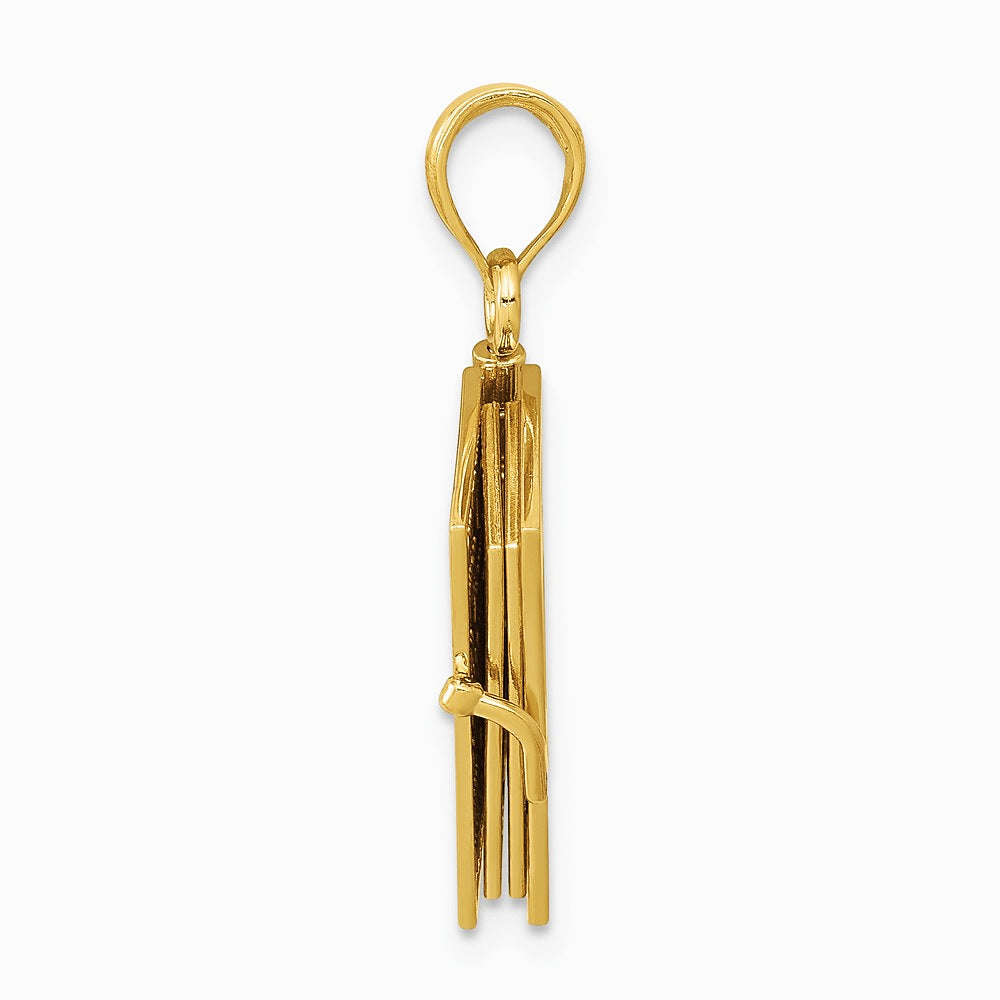 10K / 14K Yellow Gold 3D Lords Prayer Bible Pendant - Product Photo