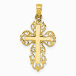 10K / 14K Yellow Gold Fancy Cross Pendant - Product Photo