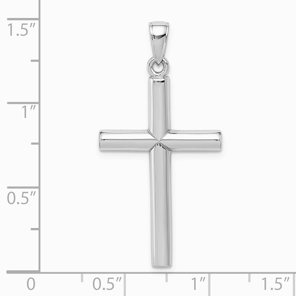 10K / 14K White Gold Polished Cross Pendant - Product Photo