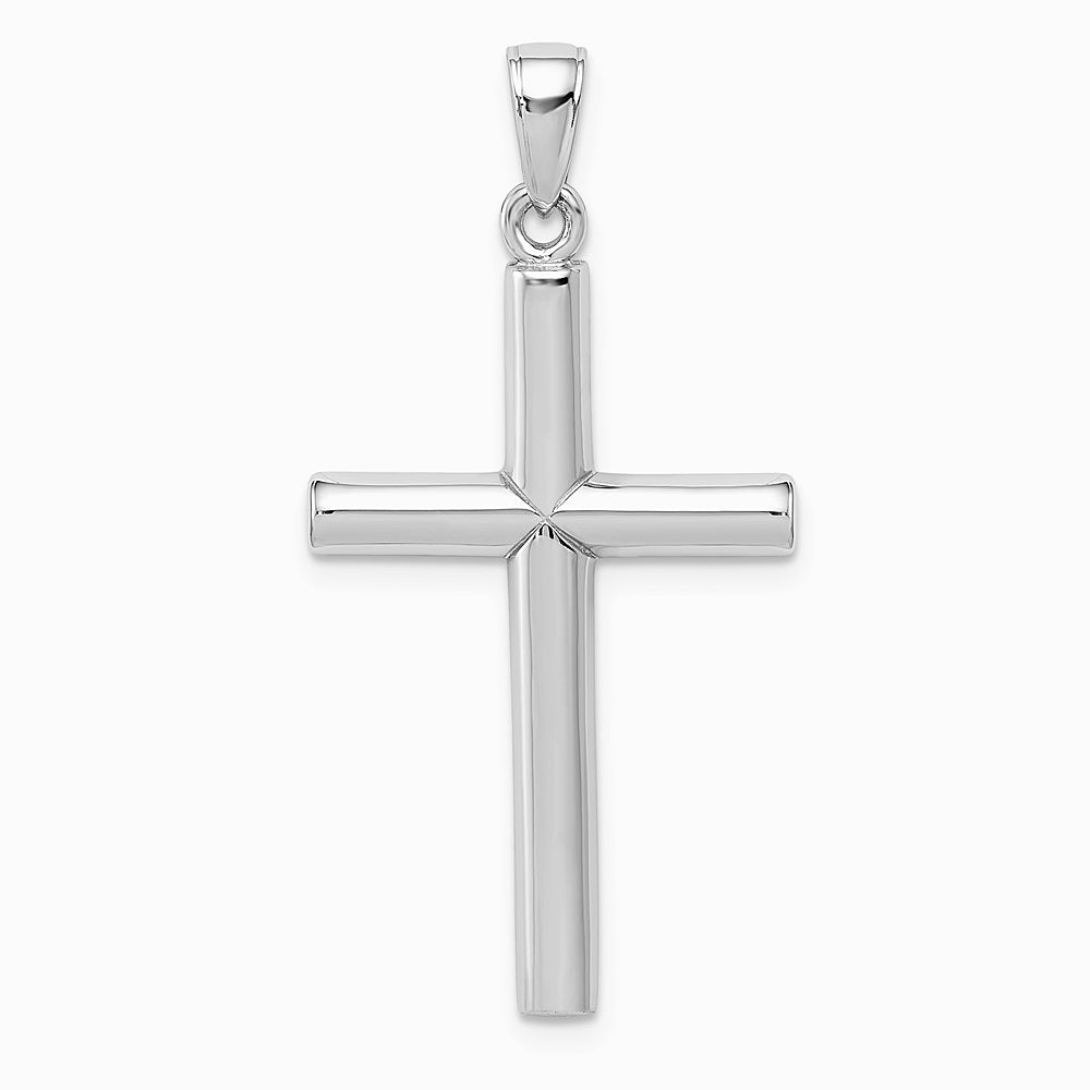10K / 14K White Gold Polished Cross Pendant - Product Photo