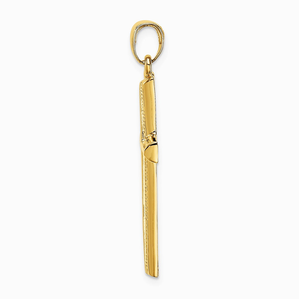 10K / 14K Yellow Gold Polished Cross Pendant - Product Photo