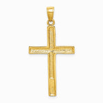 10K / 14K Yellow Gold Polished Cross Pendant - Product Photo