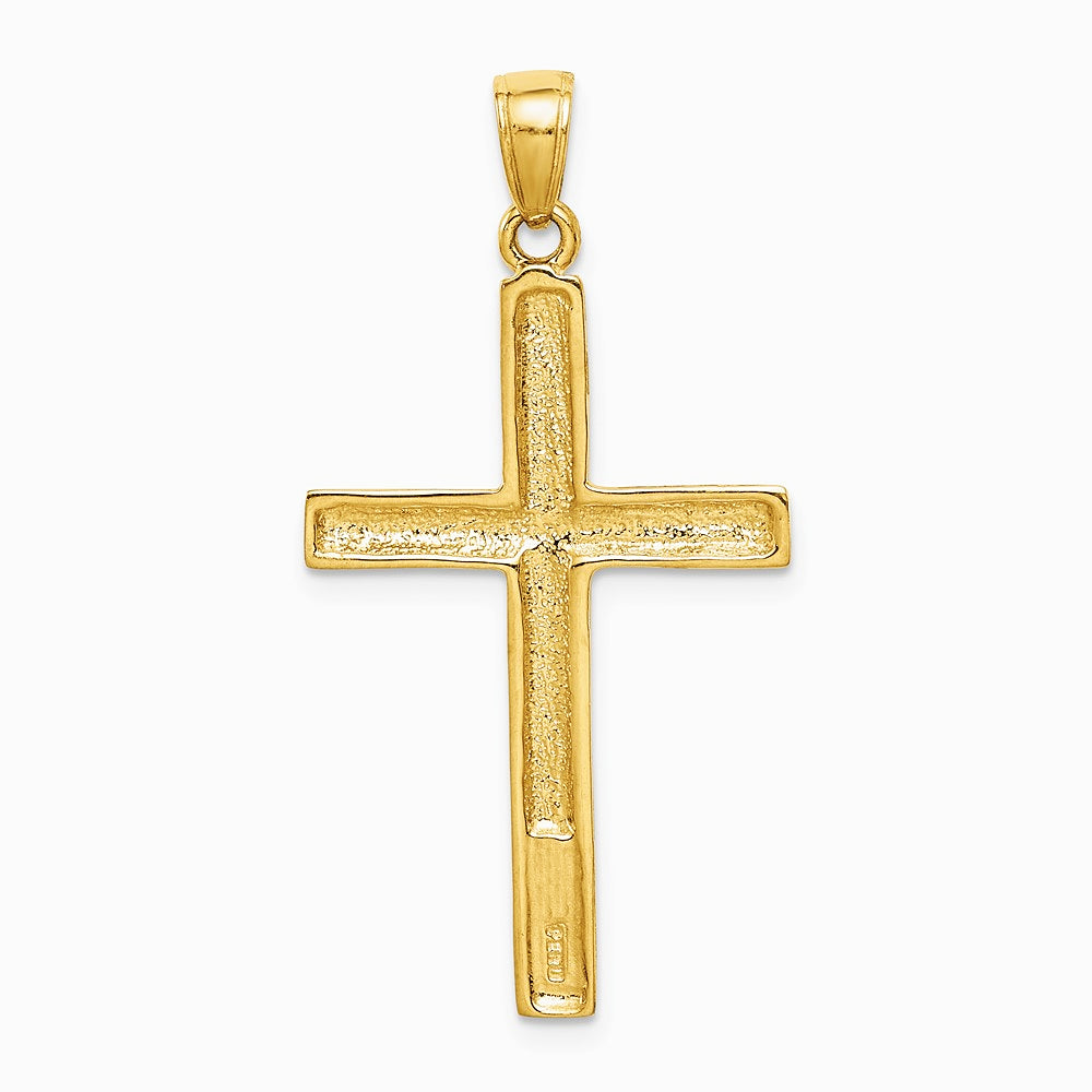 10K / 14K Yellow Gold Polished Cross Pendant - Product Photo