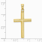 10K / 14K Yellow Gold Polished Cross Pendant - Product Photo