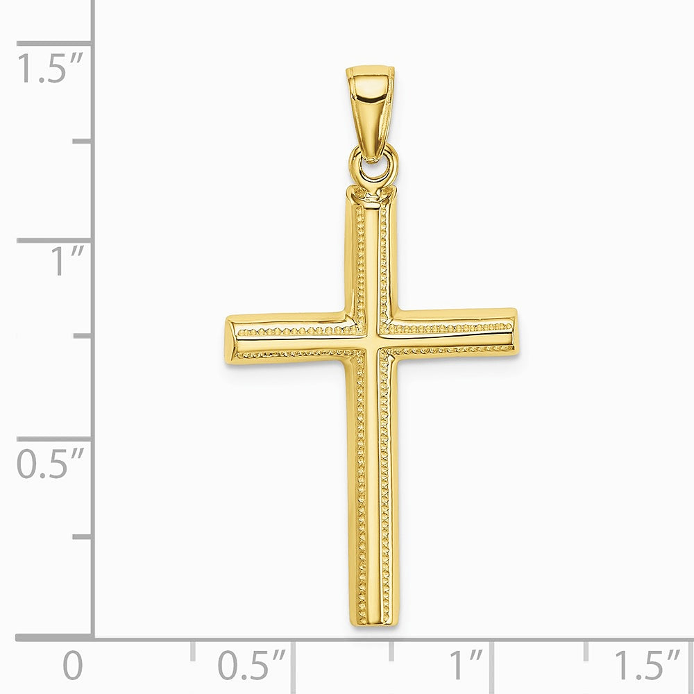 10K / 14K Yellow Gold Polished Cross Pendant - Product Photo