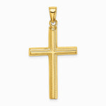 10K / 14K Yellow Gold Polished Cross Pendant - Product Photo