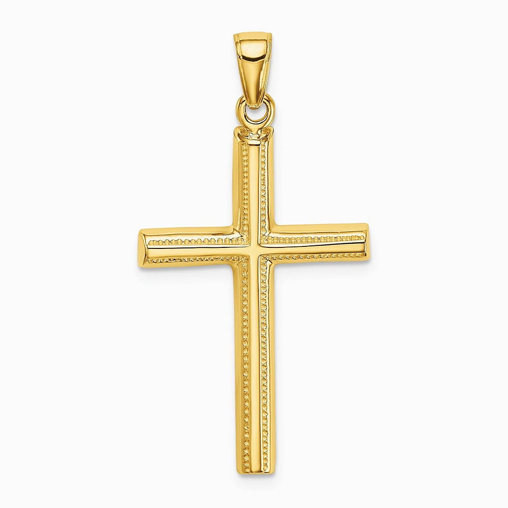 10K / 14K Yellow Gold Polished Cross Pendant - Product Photo