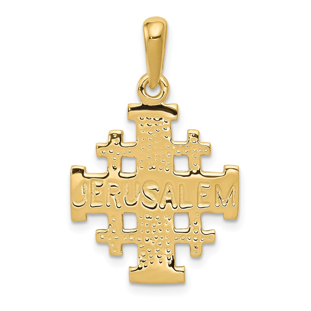 10K / 14K Yellow Gold Jerusalem Cross Pendant - Product Photo