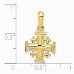 10K / 14K Yellow Gold Jerusalem Cross Charm - Product Photo