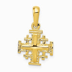 10K / 14K Yellow Gold Jerusalem Cross Charm - Product Photo