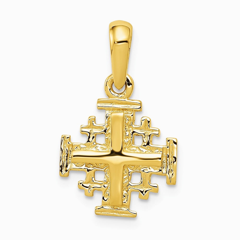 10K / 14K Yellow Gold Jerusalem Cross Charm