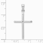 10K / 14K White Gold Tubular Cross Pendant - Product Photo