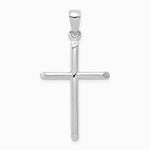 10K / 14K White Gold Tubular Cross Pendant - Product Photo