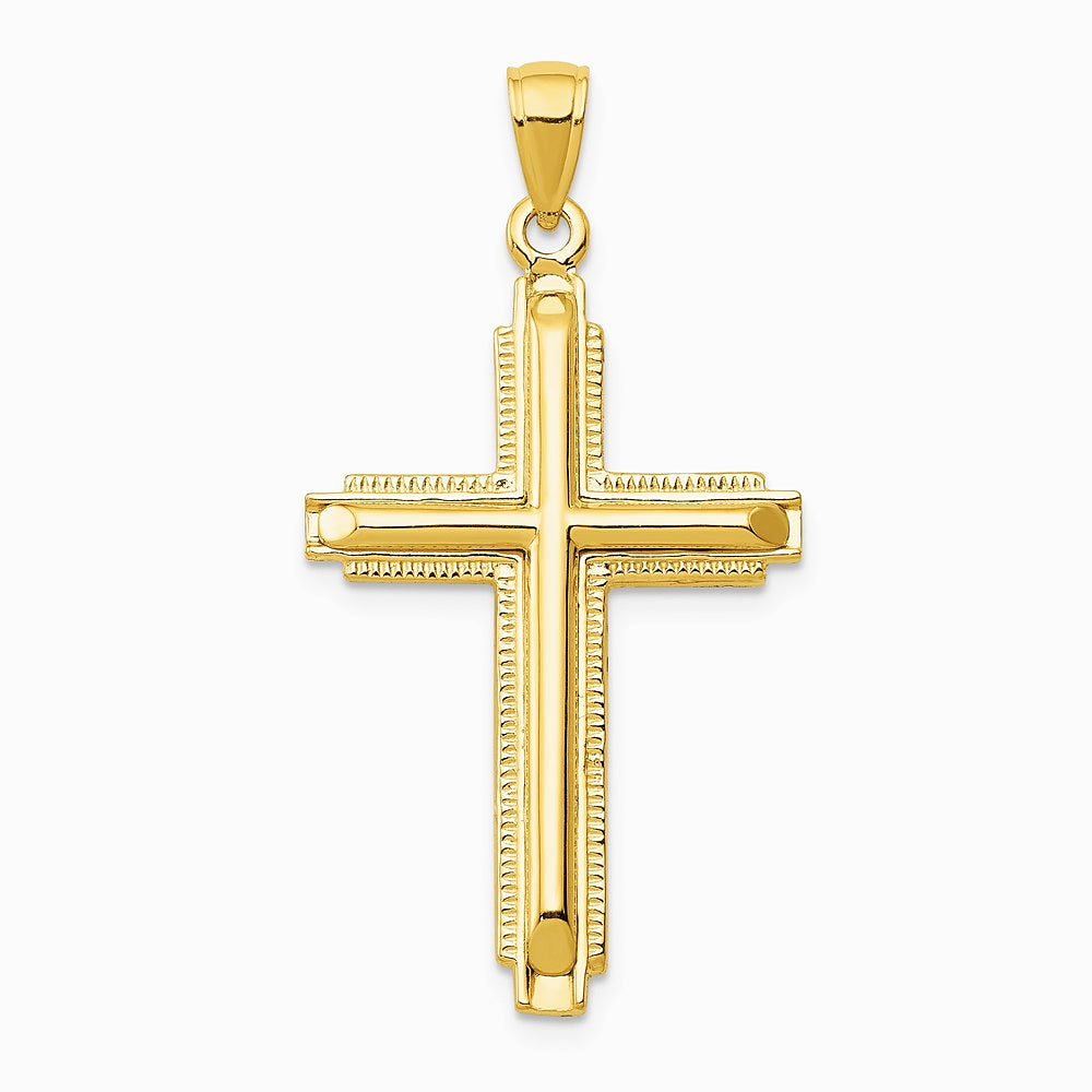 10K / 14K Yellow Gold Cross Pendant - Product Photo