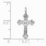 10K / 14K White Gold Diamond-cut Crucifix Charm - Product Photo