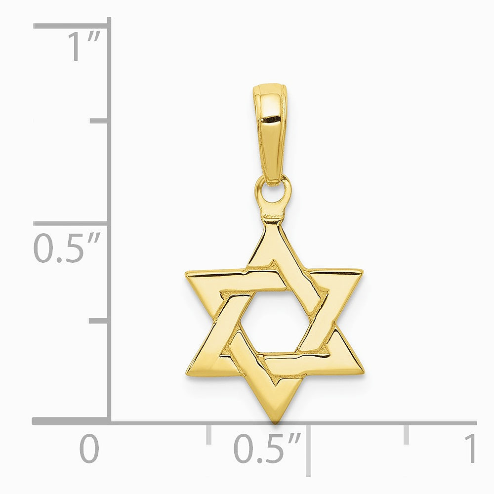 10K / 14K Yellow Gold Polished Star of David Pendant - Product Photo
