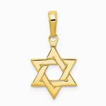 10K / 14K Yellow Gold Polished Star of David Pendant - Product Photo